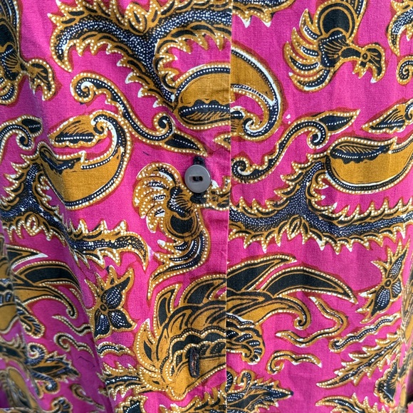 Vintage Pink and Gold Patterned Dress handmade house coat tunic - Picture 8 of 10